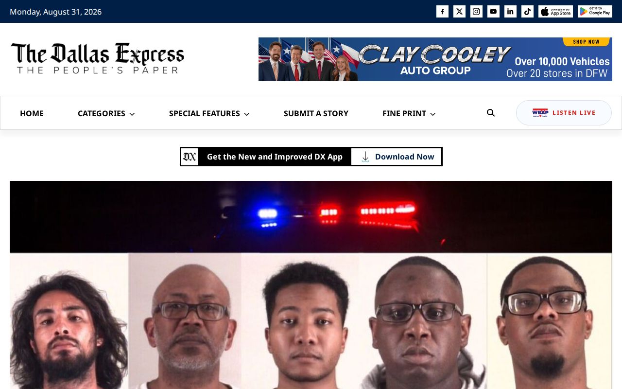 Tarrant County Dallas Express editorial mugshot-source example